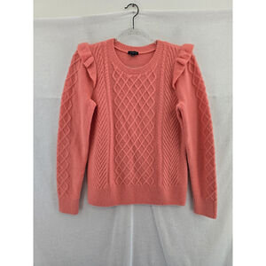 Talbots Orange Long Sleeve Pull Over Sweater Nylon Span Acrylic Ladies Small